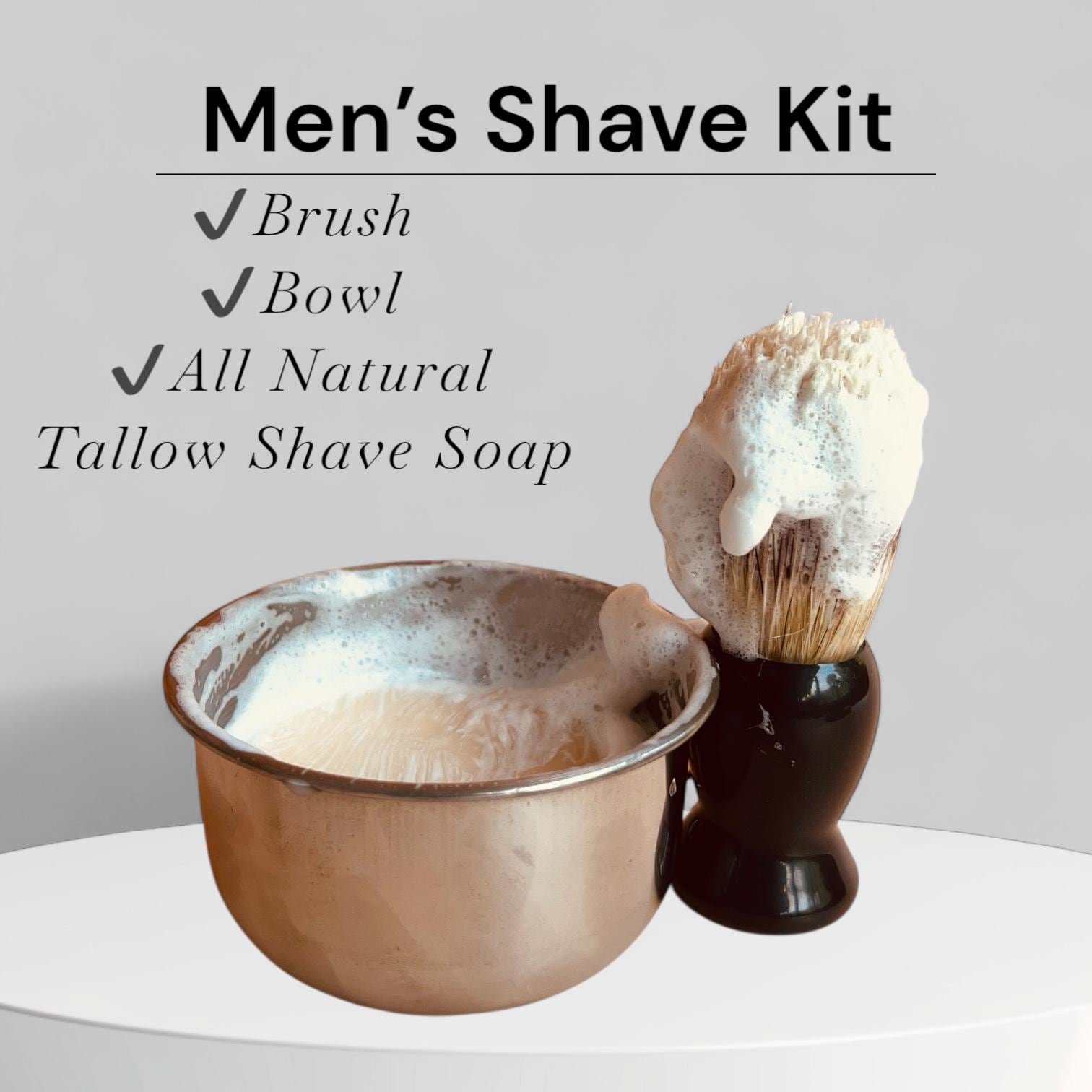 Handmade Moisturizing Shave Soap Set for Him Fathers Day Gift Idea Rustic Barber Shop Shave Disc With Bowl and Brush or Replacement pucks