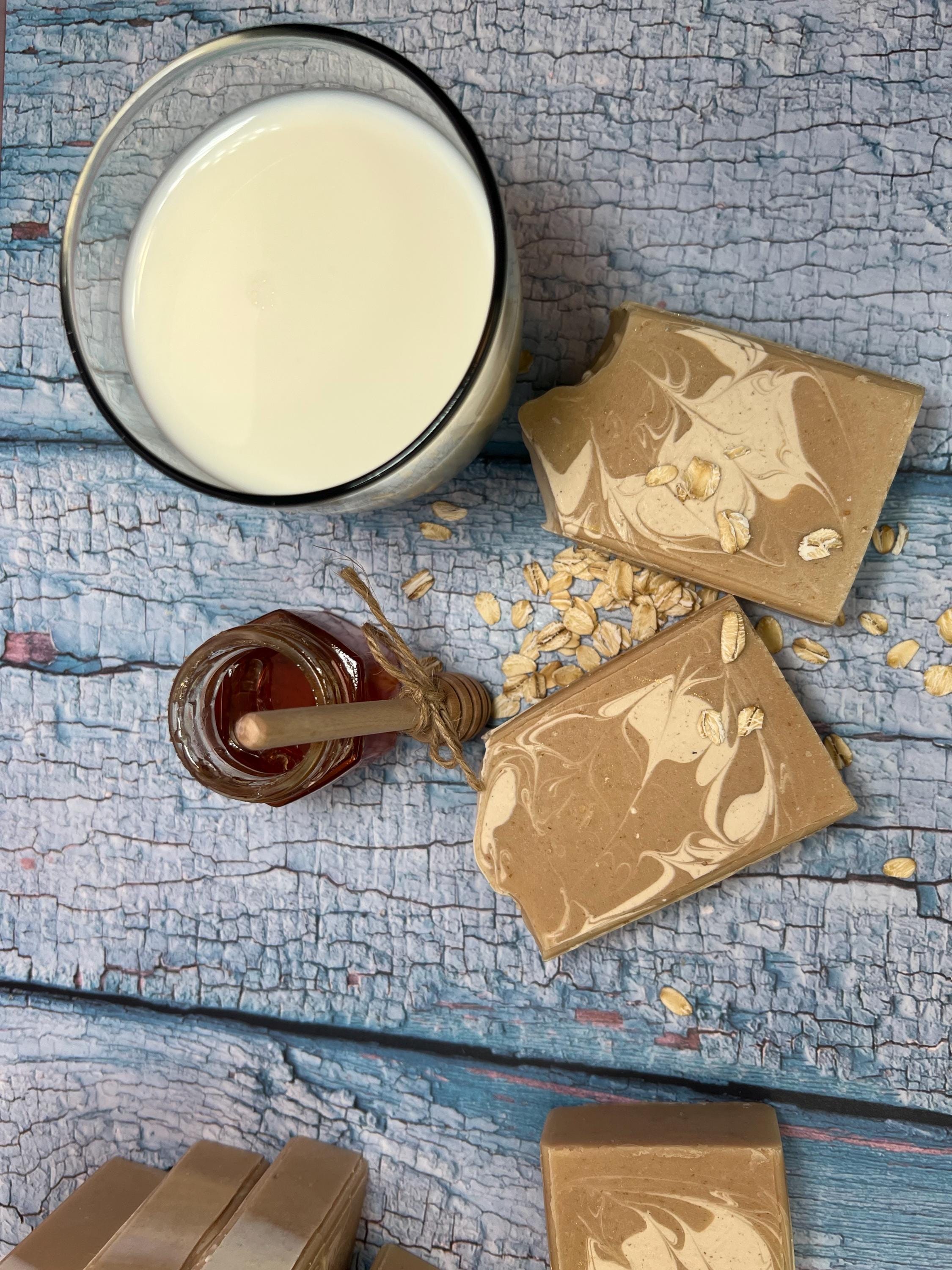Oatmeal Milk and Honey Fragranced Handmade Exfoliating Soap Handmade Soap Moisturizing Soap Oatmeal Soap Face Bar Gentle Soap Face and Body