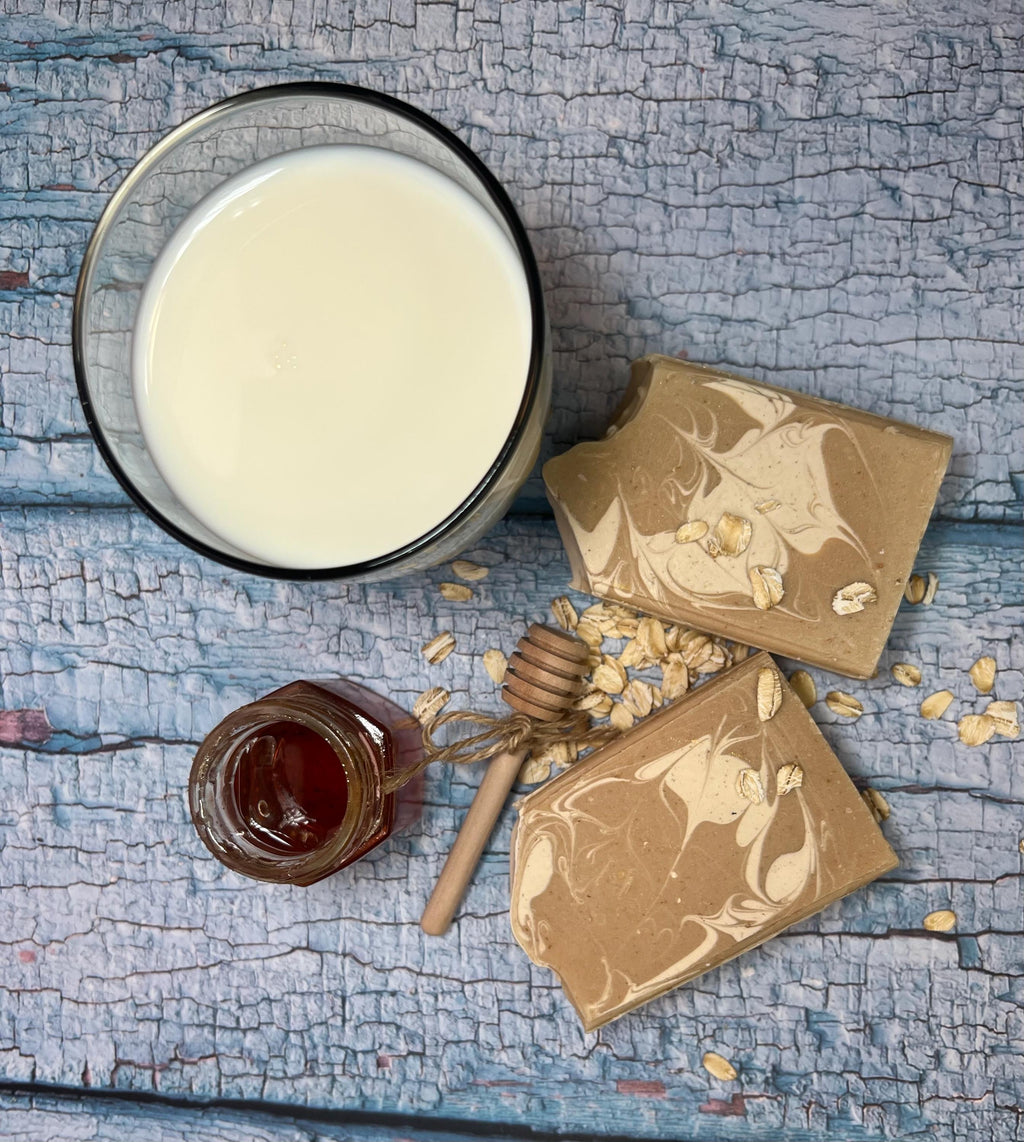 Oatmeal Milk and Honey Fragranced Handmade Exfoliating Soap Handmade Soap Moisturizing Soap Oatmeal Soap Face Bar Gentle Soap Face and Body