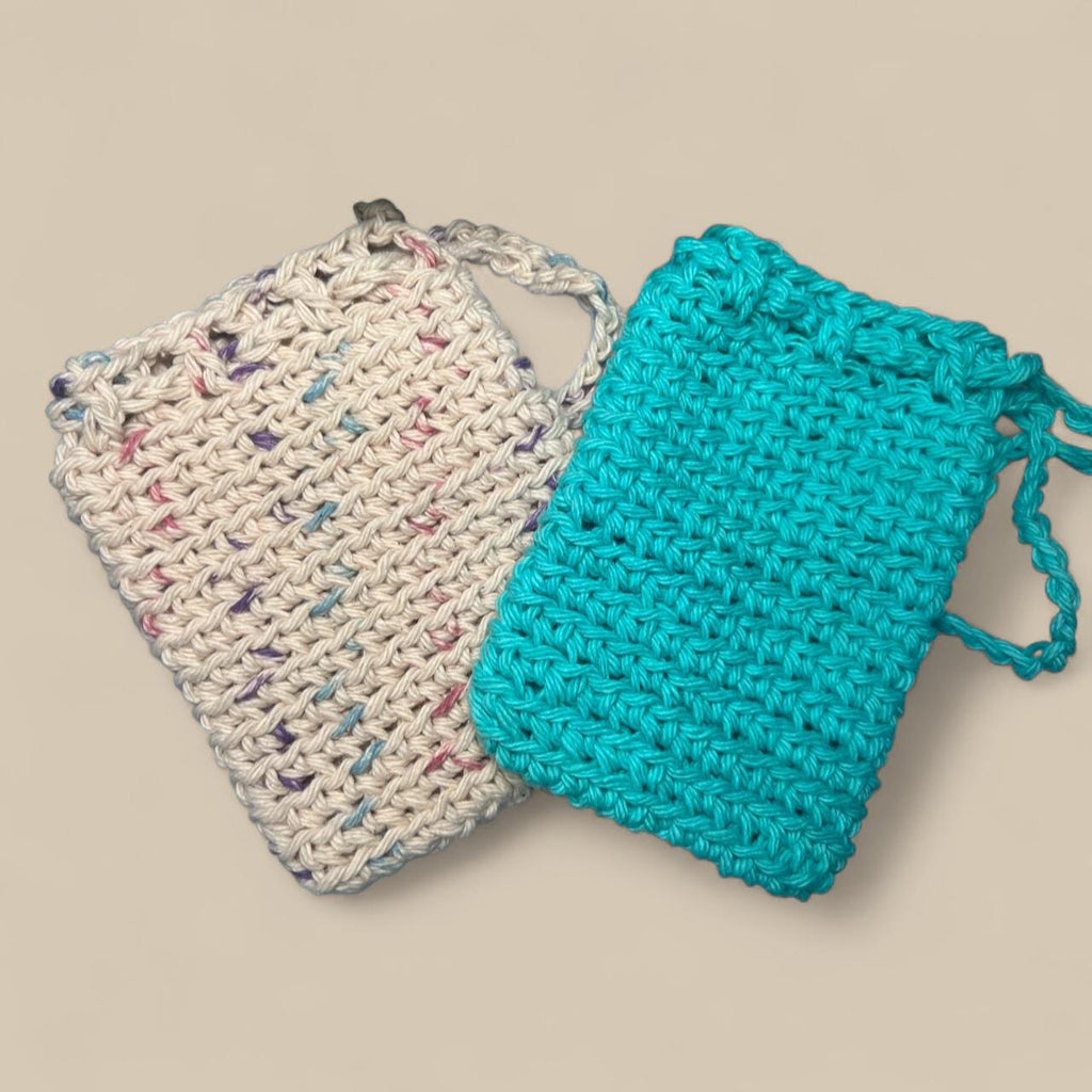 100 Percent Cotton Soap Saver Bag Handmade Soap Bag Soap Sock Hand Made Spa Gift EcoFriendly Reusable Bath Accessory 100% Cotton