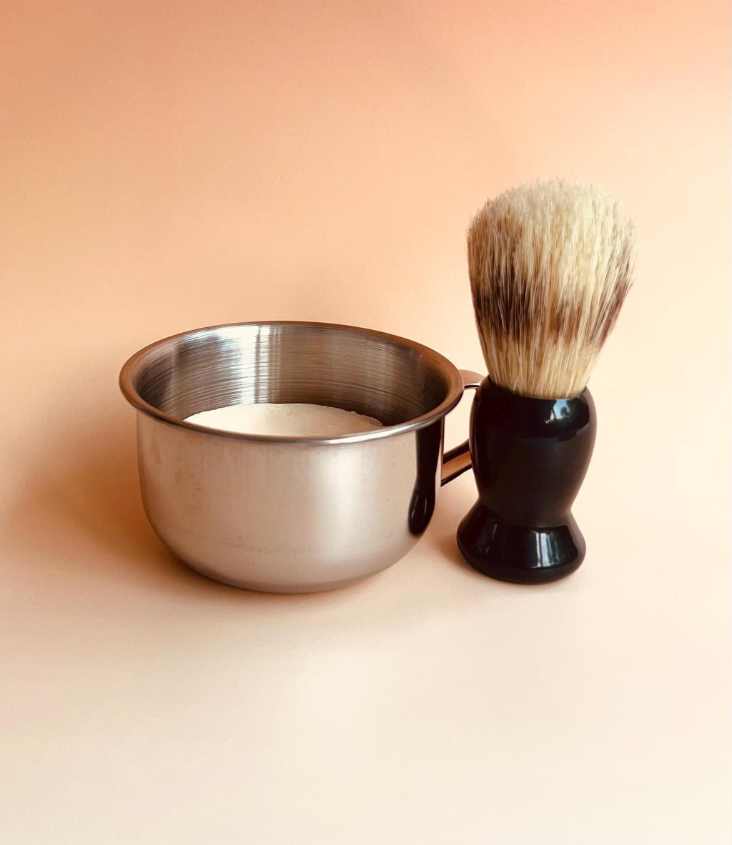 Handmade Moisturizing Shave Soap Set for Him Fathers Day Gift Idea Rustic Barber Shop Shave Disc With Bowl and Brush or Replacement pucks
