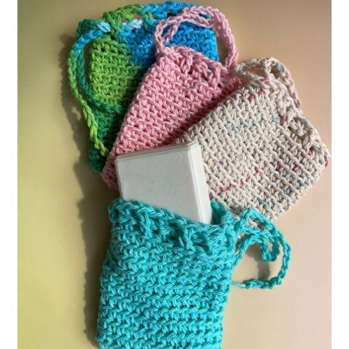 100 Percent Cotton Soap Saver Bag Handmade Soap Bag Soap Sock Hand Made Spa Gift EcoFriendly Reusable Bath Accessory 100% Cotton