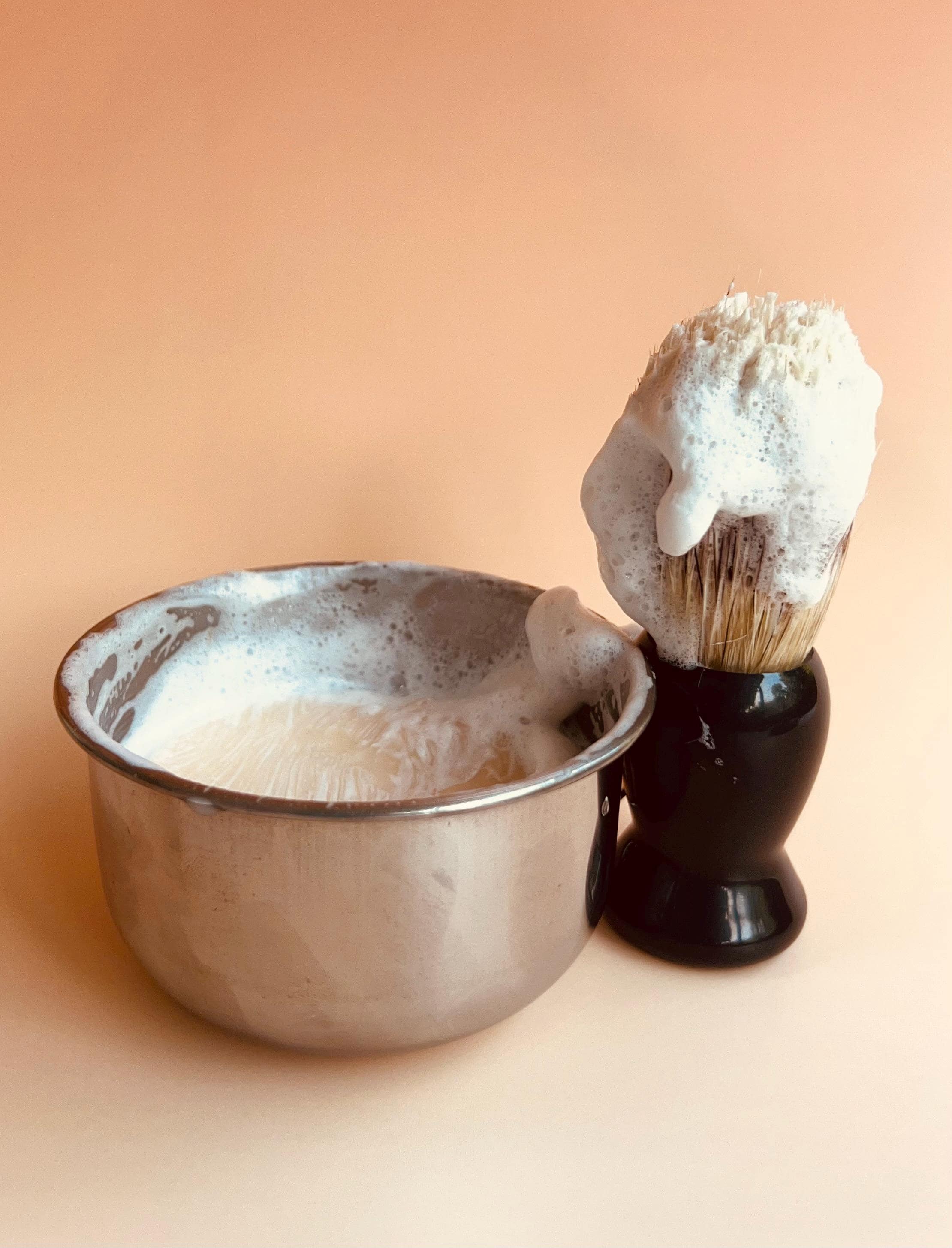 Handmade Moisturizing Shave Soap Set for Him Fathers Day Gift Idea Rustic Barber Shop Shave Disc With Bowl and Brush or Replacement pucks